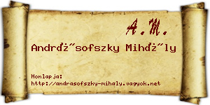 Andrásofszky Mihály névjegykártya