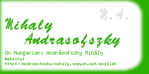 mihaly andrasofszky business card