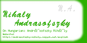 mihaly andrasofszky business card